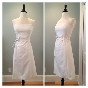 White Designer Strapless Dress. NWOT garden party wedding luncheon shower